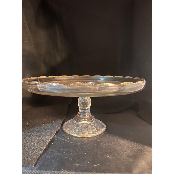 Vintage Glass Cake Plate - Picture 1 of 11